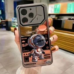 Original for Tecno Pova 6/Li7 silicone soft shell dustproof for Tecno Pova 6 Pro/Li9 brown standing astronaut pattern