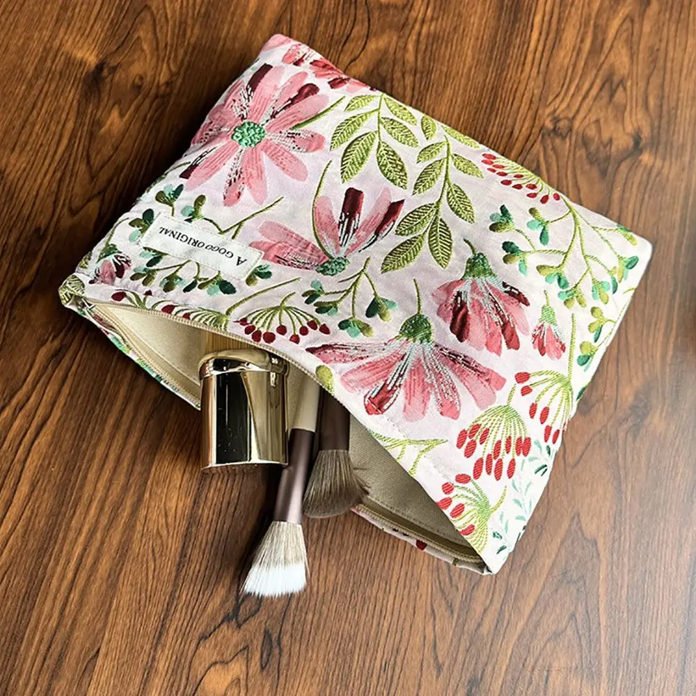 High Quality Dasiphora Fruticosa Makeup Bag Travel Organizer Large Capacity Toiletry Bag Portable Cosmetic Bag