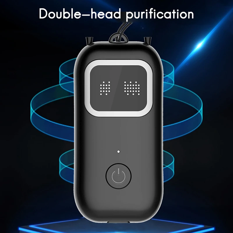 جهاز تنقية هواء صغير محمول للسيارة والمنزل ، أيون سالب ، سرعتين ، قابل للتعديل ، منقي رقبة معلق صامت ، من من من من من من نوع W ،
