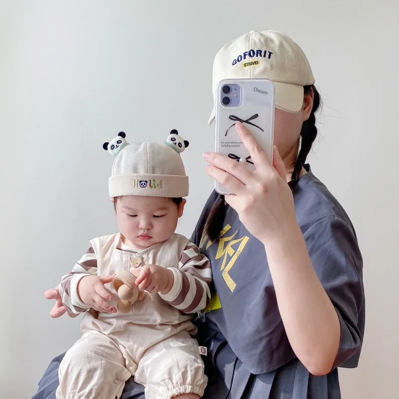 

Cute Panda Children Landlord Hat Cartoon Baby Dome Brimless Hats 6-12Month Kids Dome Melon Cap Boy Girl Beanie Bonnet Docker Cap