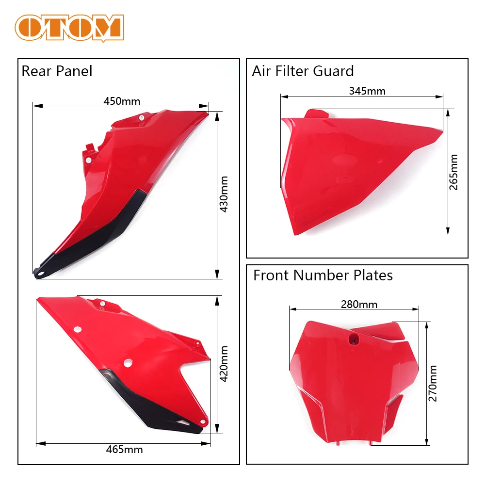 OTOM Motorcycle Front Number Plate Rear Panel Air Box Plastic Cover Fender Fairing Body Guard For GASGAS ECF EXF MCF 250 350 450