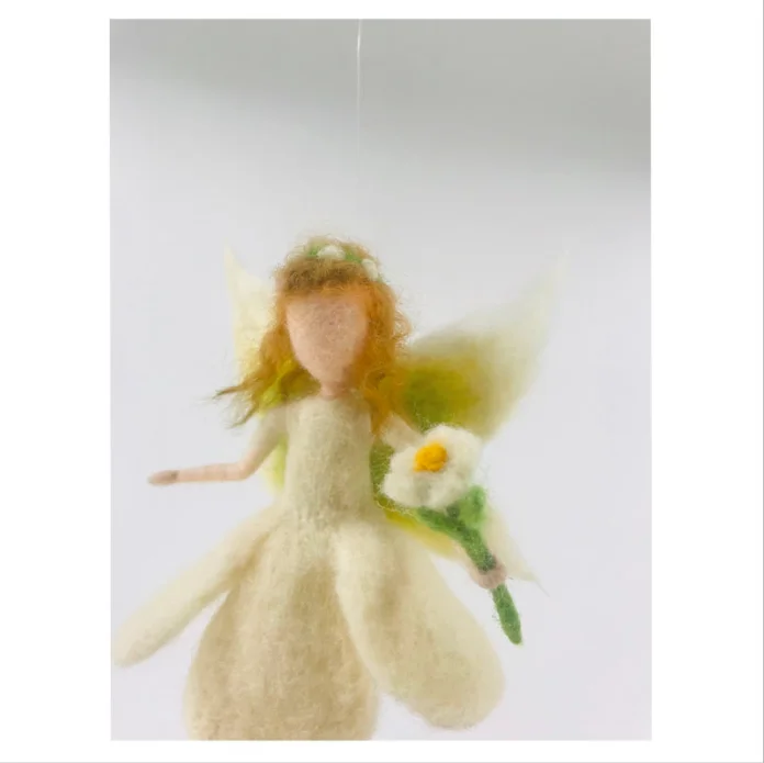 Lily elf Fairy Doll wool needlepoint kit  wool felt needle felting decoration craft needlecraft DIY handmade