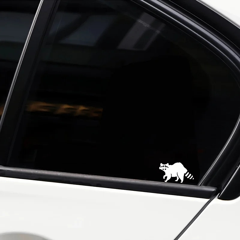 8pcs Mini Raccoon Silhouette Vinyl Sticker, Waterproof Funny Decal For Car Window Decor