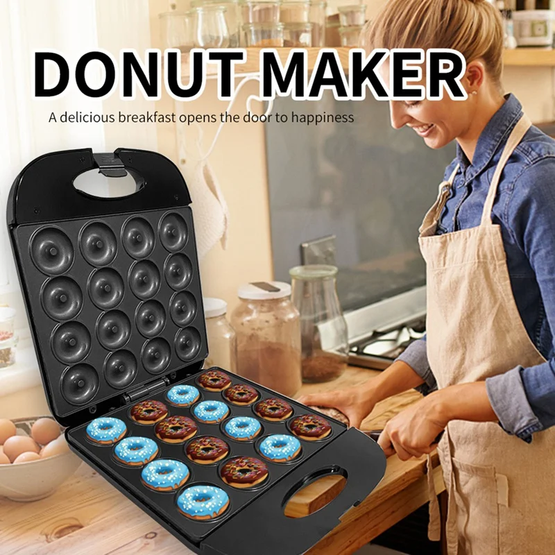 Mini-Donut-Maschine, Donut-Maker, Backt 16 Mini-Donuts (US-Stecker)