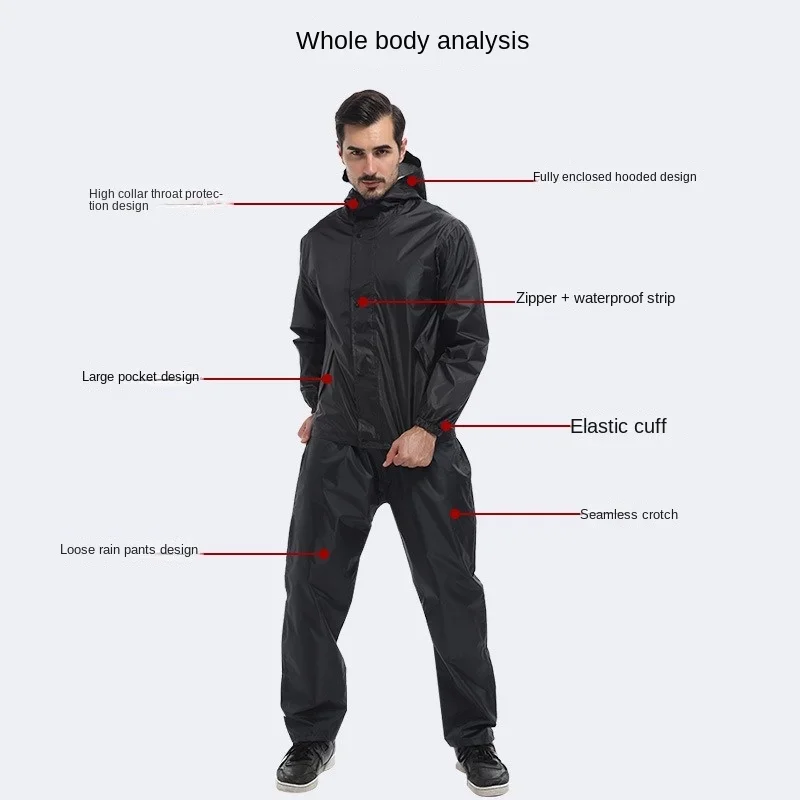 Motorcycle Riding Raincoat Suit Men and Women Split Rainproof Suit Full Body Waterproof Rainstorm Proof Portable