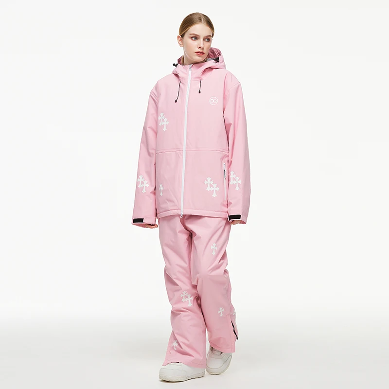 Setelan pakaian Ski salju untuk wanita, setelan pakaian Ski salju, jaket Ski dan celana, celana cukin Ski salju pria dan wanita