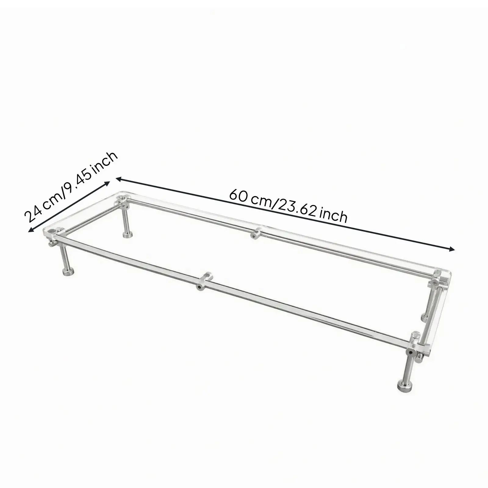 Acrylic Monitor Riser Display Stand Clear Transparent Screen Elevator with Steel Legs for Home Workstation Storage