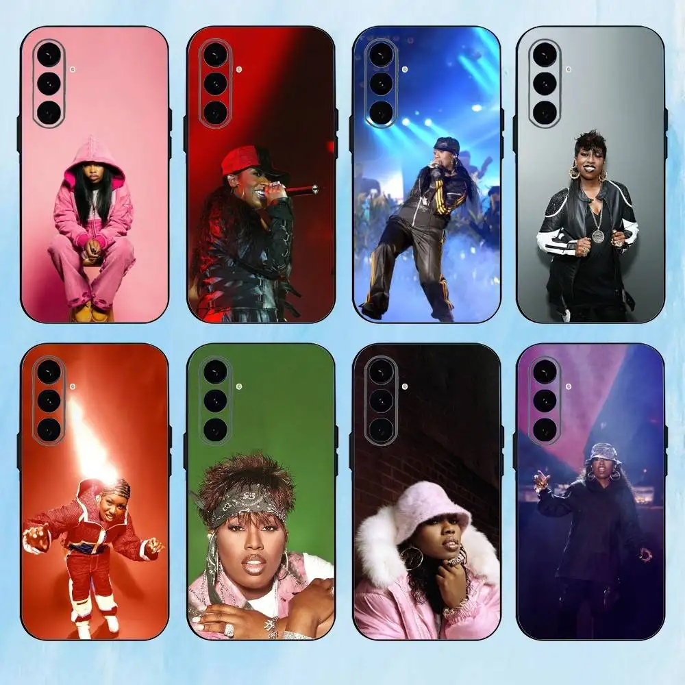 

Rapper M-Miss E-EIIiott Phone Case For Samsung Galaxy A73,A72,A71,A70,A53,A52,A51,Others Soft Black Cover