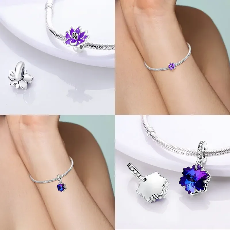 Turtle Evil Eye Birthday Heart CZ Original Charms Silver Plated Beads Fit Bracelets Bag Keychain Charms DIY Women Gift Accessory