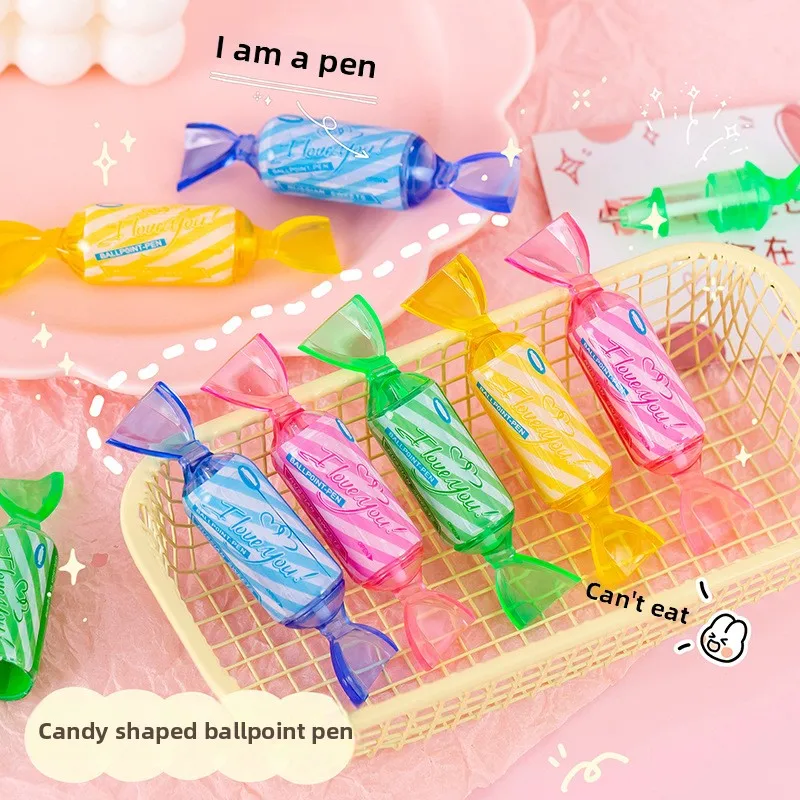 20Pcs/Lot Creative Candy Mini Ballpoint Pens Cute Simulation Candy Ball Point Pen Kids School Office Stationery Halloween Gifts
