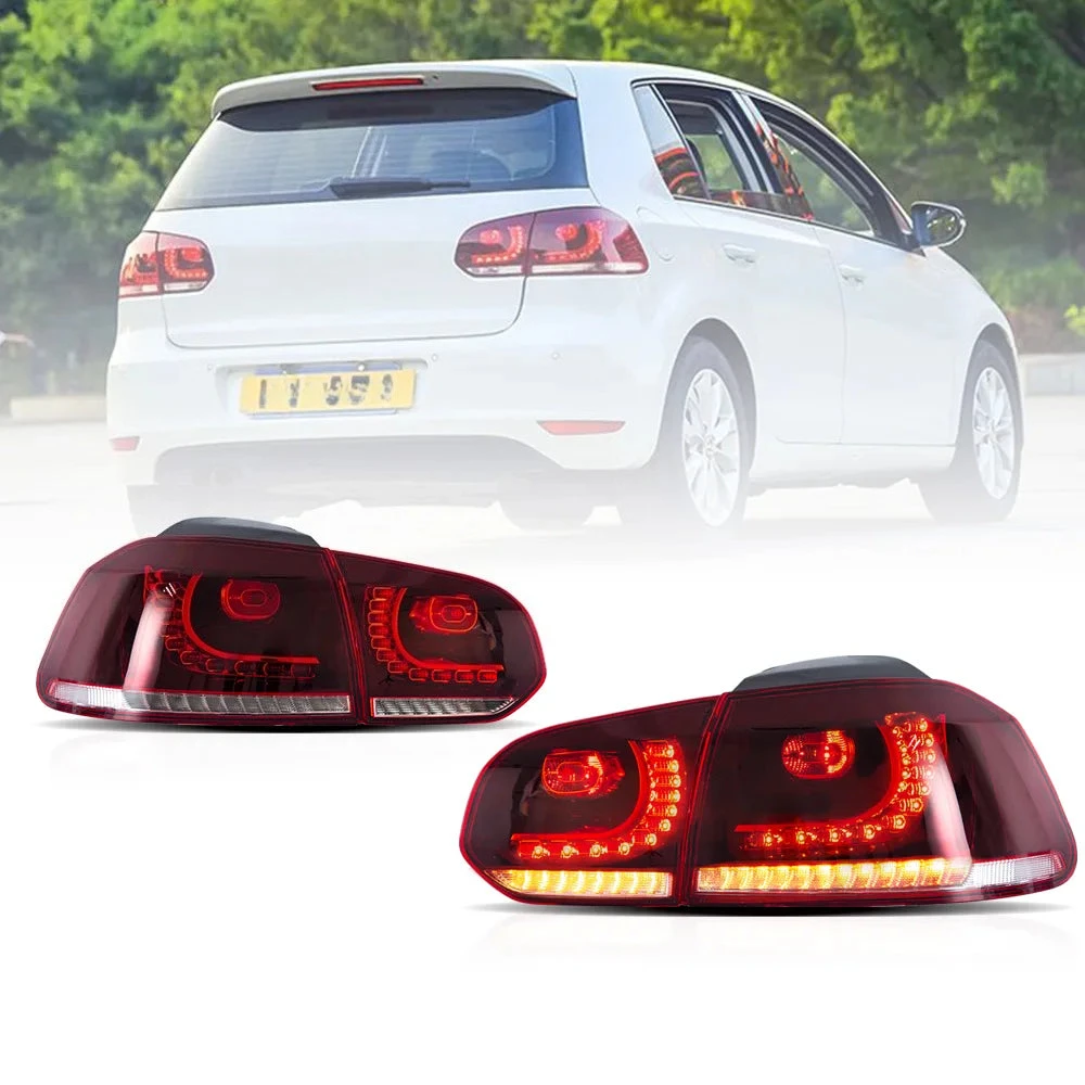 LED-achterlichten set 2 stuks voor VW Golf 6 MK6 GTI R 2008-2014 achterlicht dynamisch sequentieel amber knipperlicht DRL rem mist achteruitrijlicht directe montage plug-and-play IP67 waterdichte