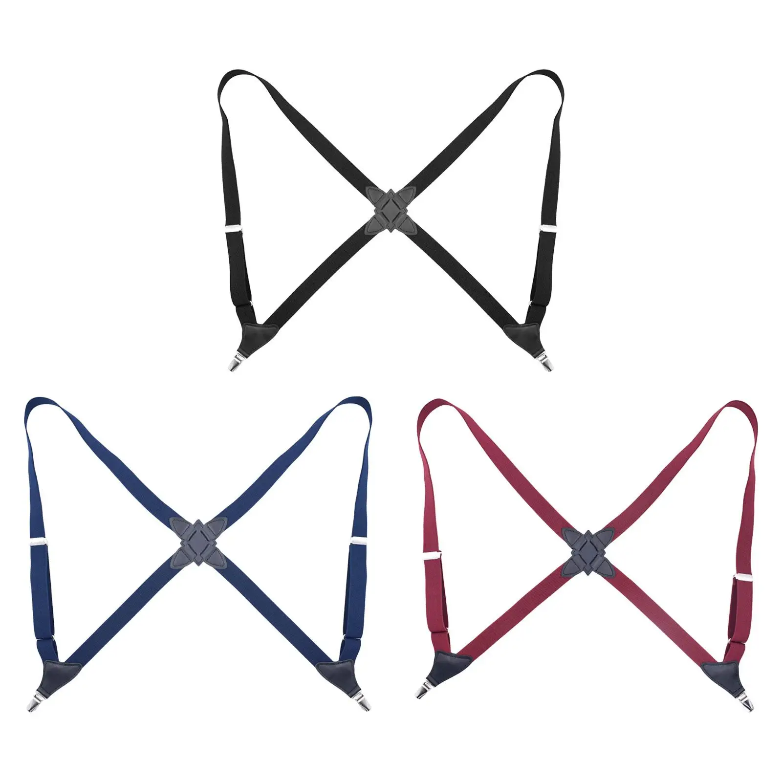 Suspenders for Men Women Trousers Braces x Type Stylish Casual Durable Lightweight with Clips Elastic Straps for Choirs Bands