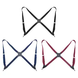 Suspenders for Men Women Trousers Braces x Type Stylish Casual Durable Lightweight with Clips Elastic Straps for Choirs Bands