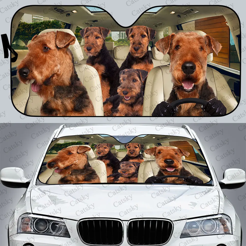 

Airedale Terrier Car Sunshade,Car Decor Lovers Gift,Windscreen Sunshield for Car Window Sunshade Cover Foldable Uv Ray Reflector