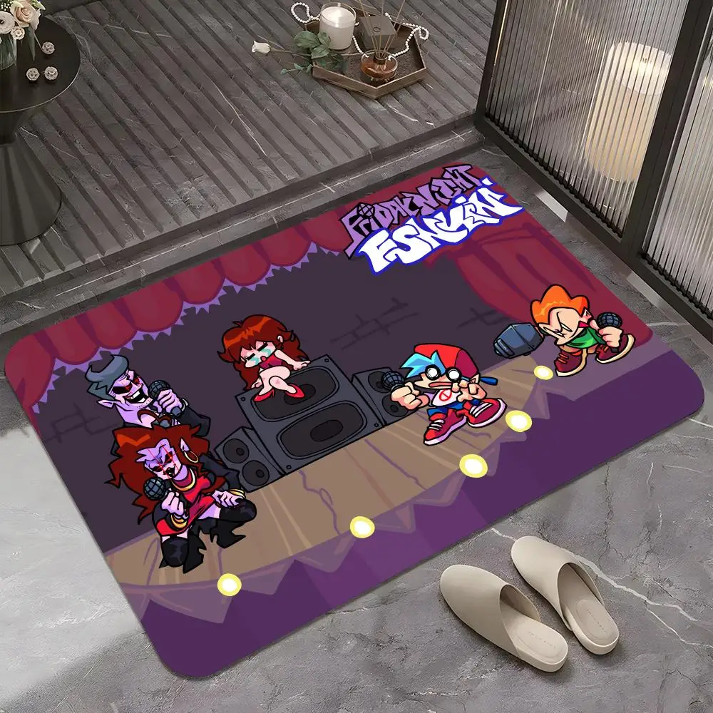 Games Friday Night Funkin Floor Mat HD Art Wall Room Decor Home Waterproof Home Living Bar Decorative Paintings