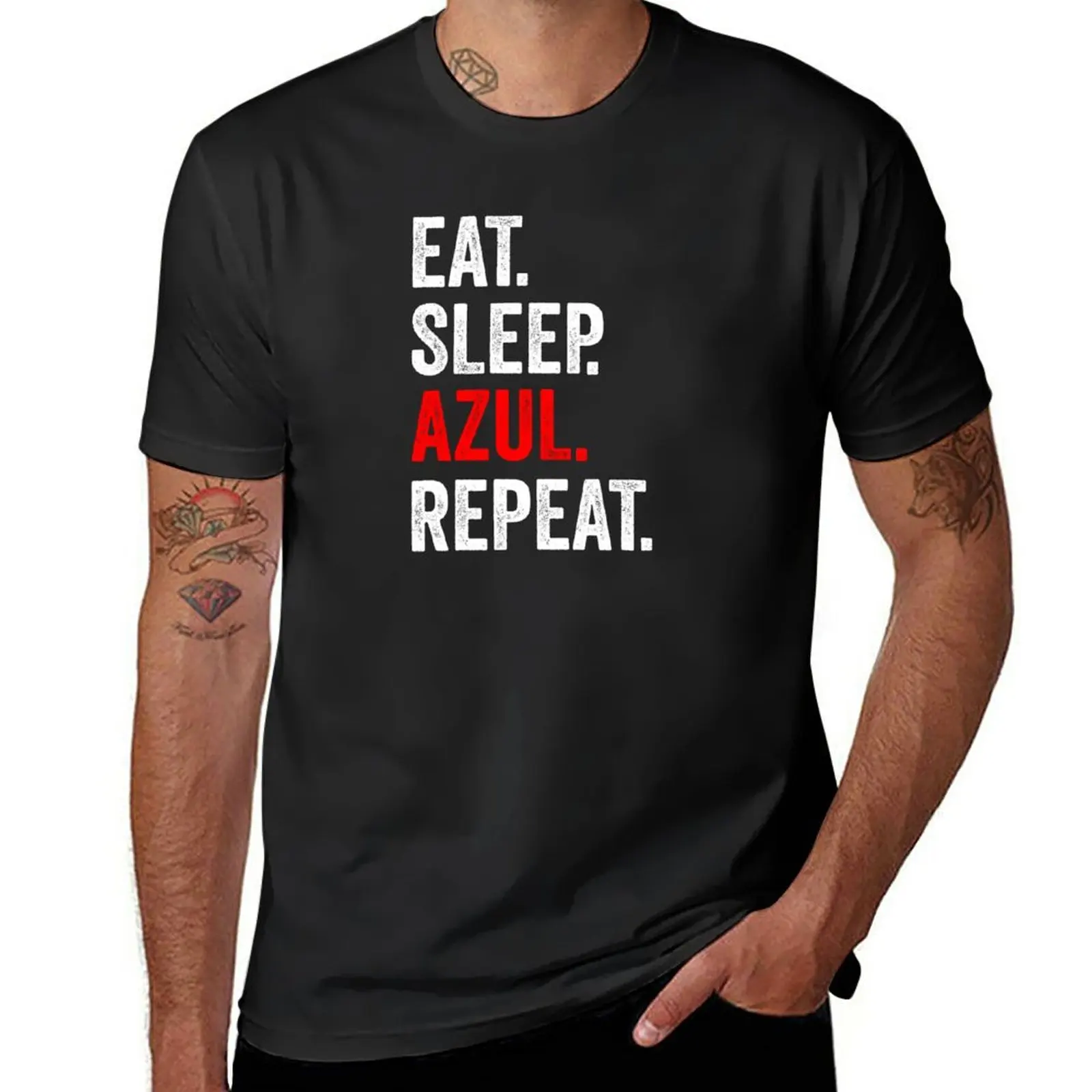 Eat Sleep Azul Repeat Board Game Player Sarcasm Humor Lover Gift T-Shirt Short sleeve tee funnys black t shirts for men