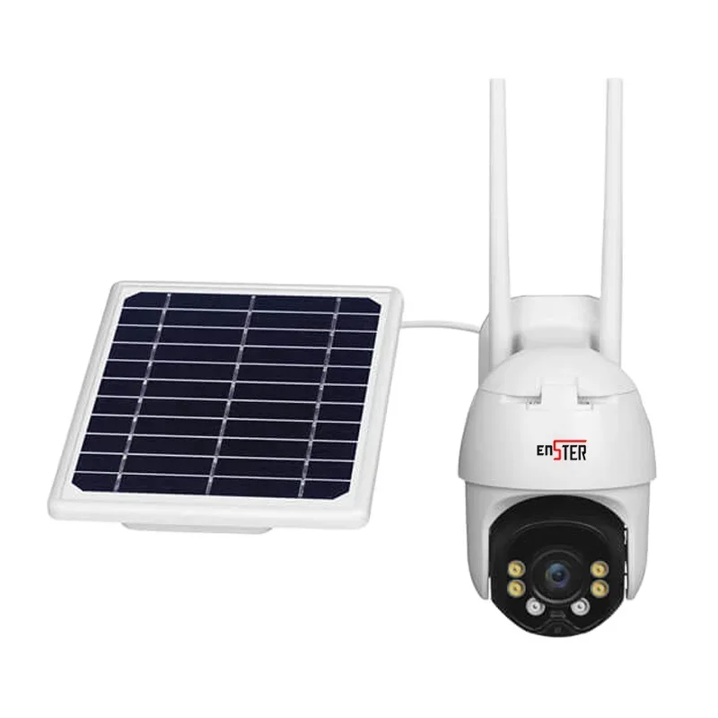 

ENSTER Lte Solar Powered Battery Pan Tilt Dome Camera Outdoor Security Two-way Audio 3G 4G SD Card Night VISION Motion Detection