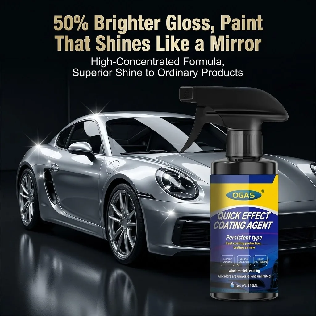 120ml Nano Car Paint Coating Agent Dual Mode Spray Waterless Wash Gloss Enhancer UV Protection Scratch Resistant Auto Surface Care Polish