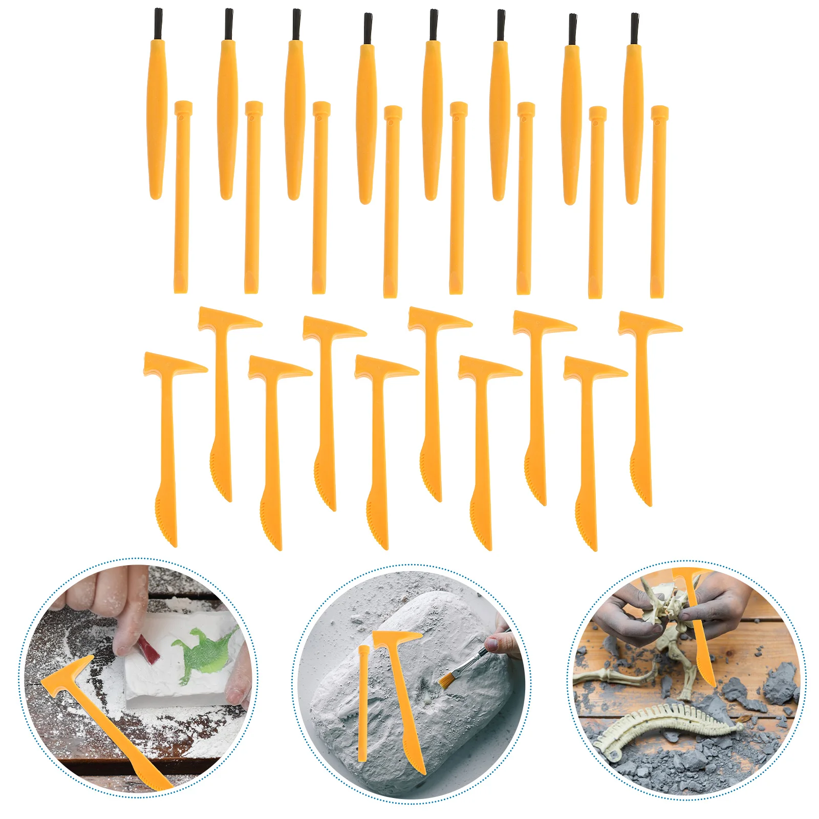 

30 Pcs Digging Tool Kit Archeology Manual Dinosaurs Brushes Tools Kids Plastic Archaeological Excavation Toys Child Children