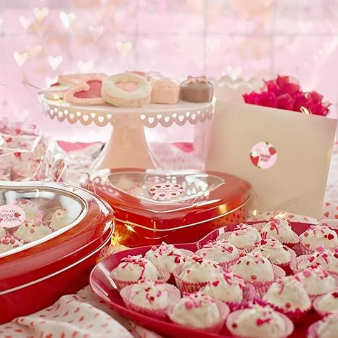 500pcs Strawberry Thank You Stickers，DIYAdhesive Labels Envelope Gift Sealing Stickers Birthday Party Cupcake Decoration Sticker