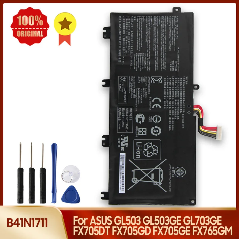 Replacement Battery For ASUS GL503 GL503GE GL503VD GL703GE GL703VM FX705DT FX705DU FX705GD FX705GE FX765GM B41N1711 With Tool