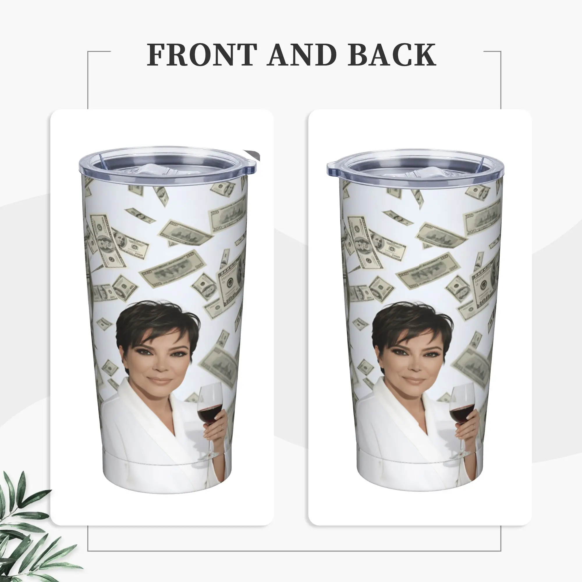 Stainless Steel Tumbler K-Kris Jenner Manifest Mugs Cup With Straws  Driving Cold  Hot Water Bottle Keep Heat 20oz Thermal Cups