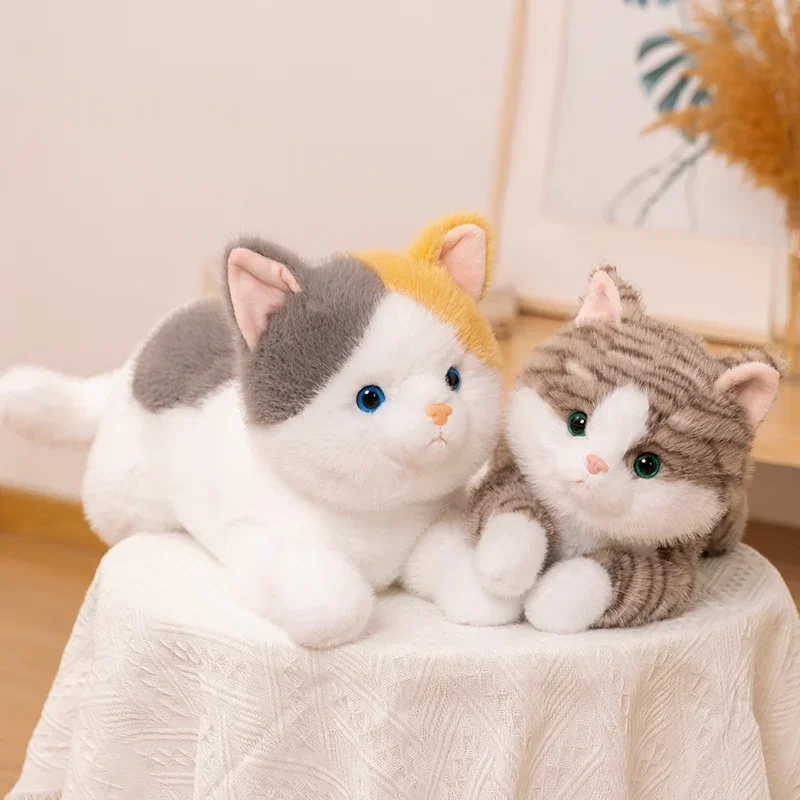 

Новые милые плюшевые игрушки с имитацией кота, мягкая модель котенка, искусственный кот, реалистичные животные, детский подарок на день Святого Валентина для девочек