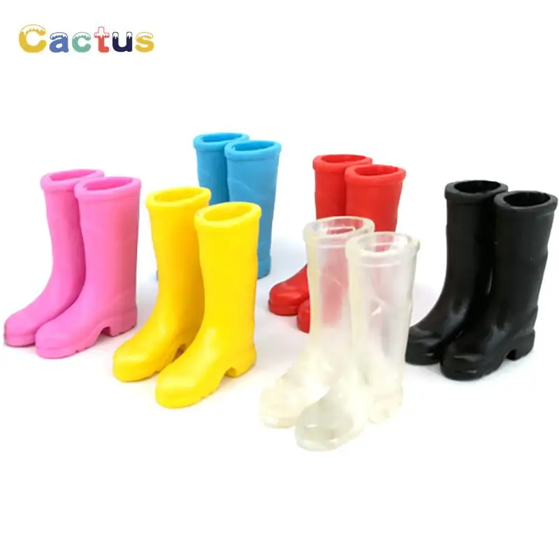 1Pairs 1/12 Scale Dollhouse Miniature Red Blue Black Rubber Rain Boots Home Garden Yard Decoration Dolls Accessories