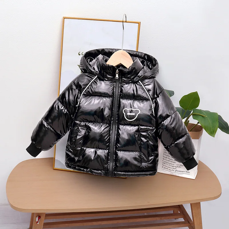 Boys Thickened Coat Children Warm Cotton Clothes Girl Cartoon Hooded Waterproof Jacket Autumn Winter New Casual Outerwear