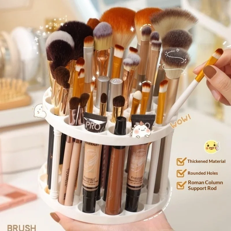 

Makeup Brush Holder Organizer - 45 Slot Thickened & Detachable Design, Round Brush Stand with Removable Base for Paintbrush