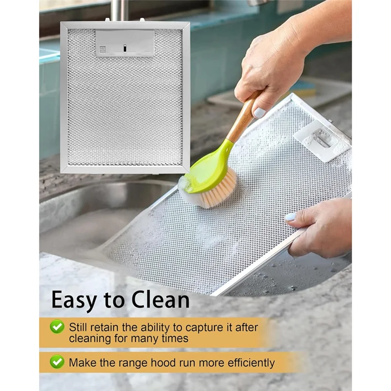 B98A-2Pcs W10915369 Range Hood Grease Filter W10727013 For Whirlpool,Jenn Air,Kitchen Aid,Aluminum Mesh Grease Vent Filter