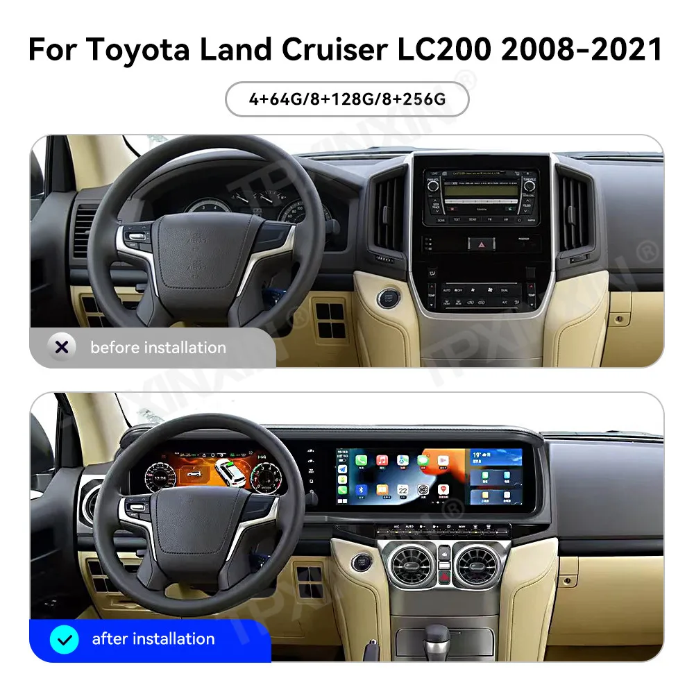 For Toyota Land Cruiser LC200 2008~2021 Qualcomm Multimedia Android 13 GPS Navigation Car Radio Video Stereo Receiver Head Unit