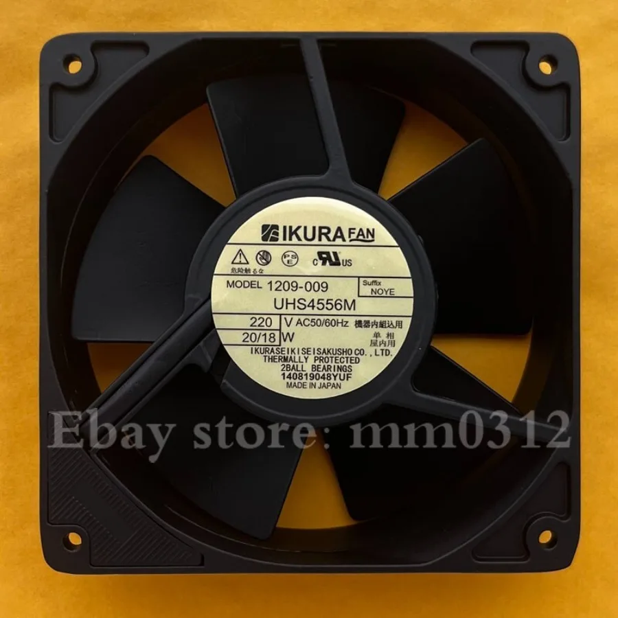 For IKURA FAN UHS4556M 220VAC 120*120*38mm Metal High Temperature Cooling Fan