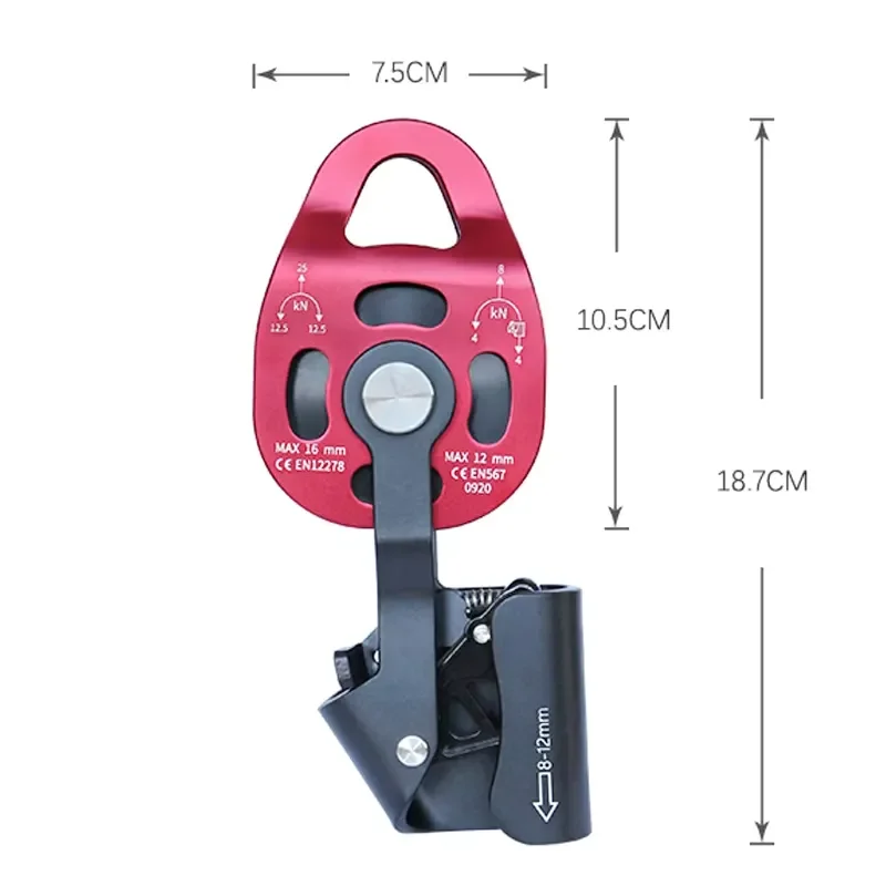 Camnal Heavy Transport Pulley Rescue Tool CE Certified Fall Protection for High Altitude Camping & Hiking Weight Lifting