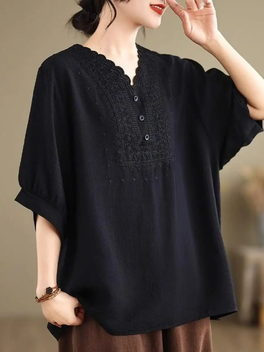 camiseta-feminina-plus-size-de-algodao-e-linho-estilo-artistico-vintage-de-verao-de-alta-qualidade-com-manga-tres-quartos-sol