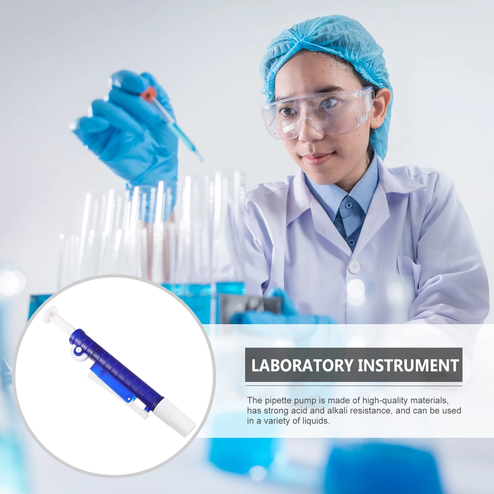 

Plastic Laboratory Pipette Pump 2ml Single Channel Scientific Labs Tool Blue PP Thumb Wheel Precision Filling Dispensing Liquid