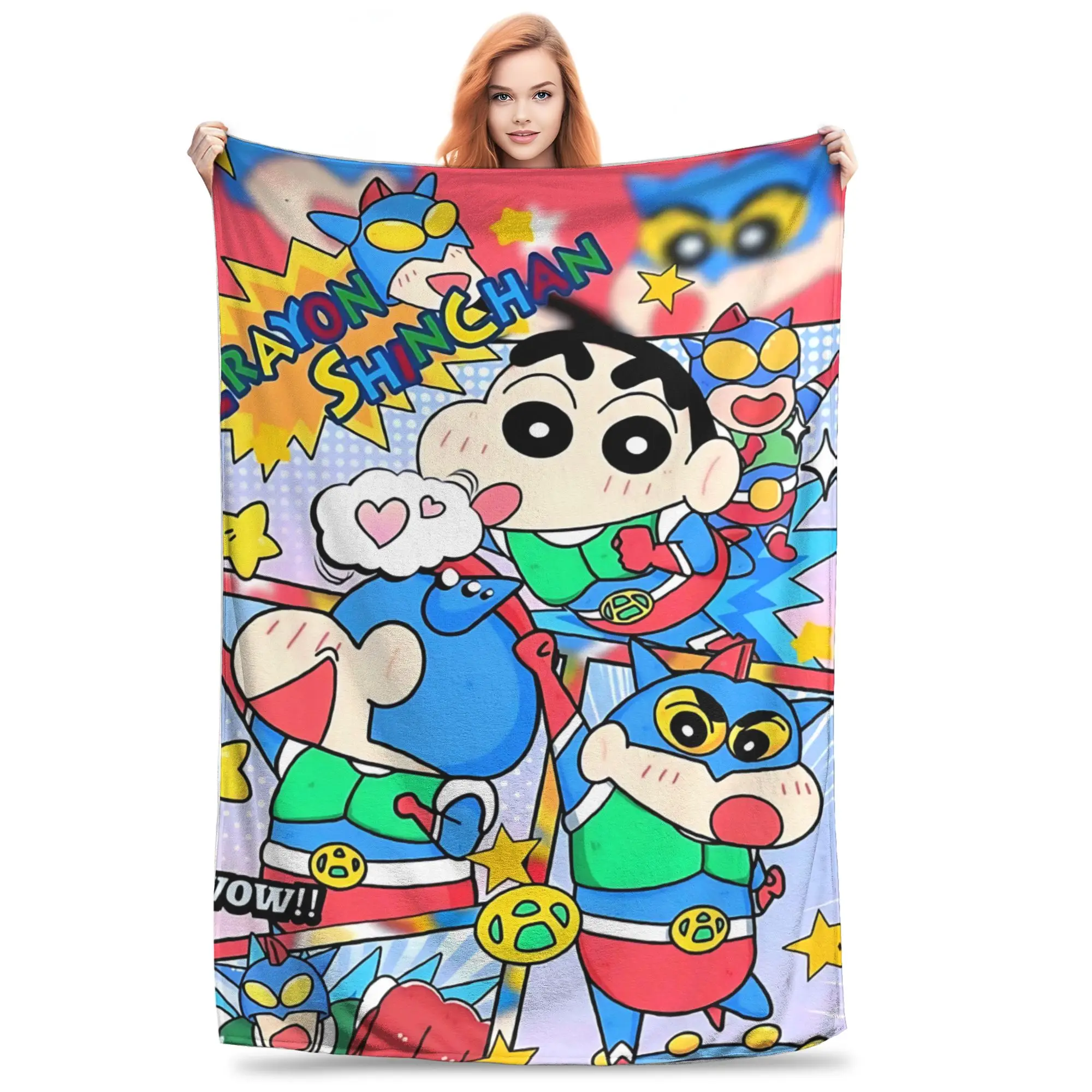 1PC home Cutecore Room Decor Crayon S Shin chans Blanket Throw Blanket  Novelty Warm Blanket All Season