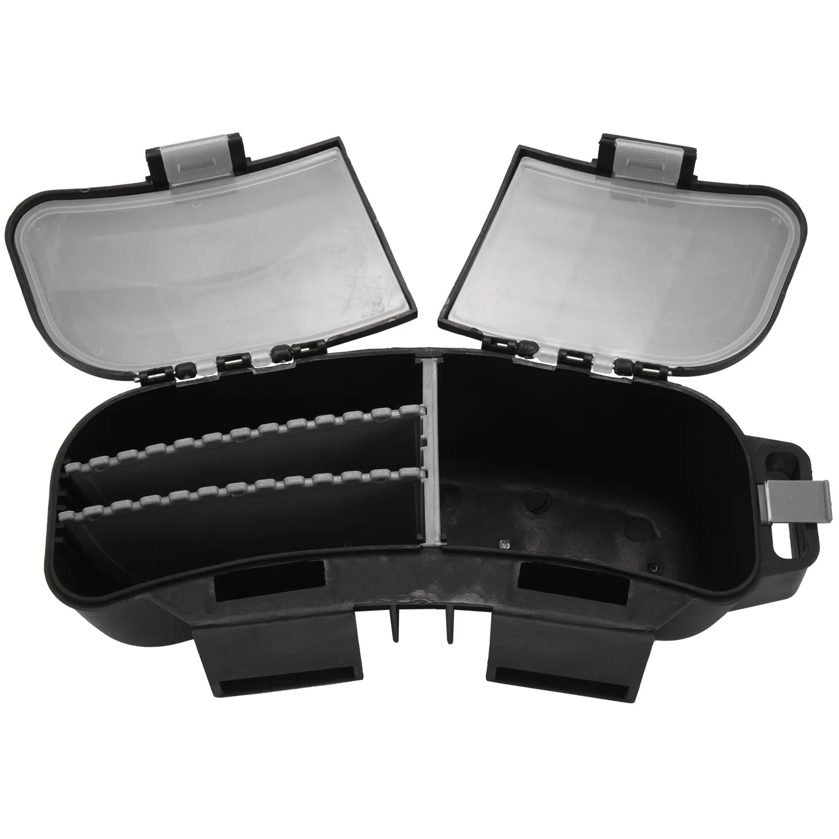 

2X многофункциональная коробка для рыбалки, портативная коробка для рыболовных снастей, коробка для хранения, поясная переноска, держатель для катушки, контейнер