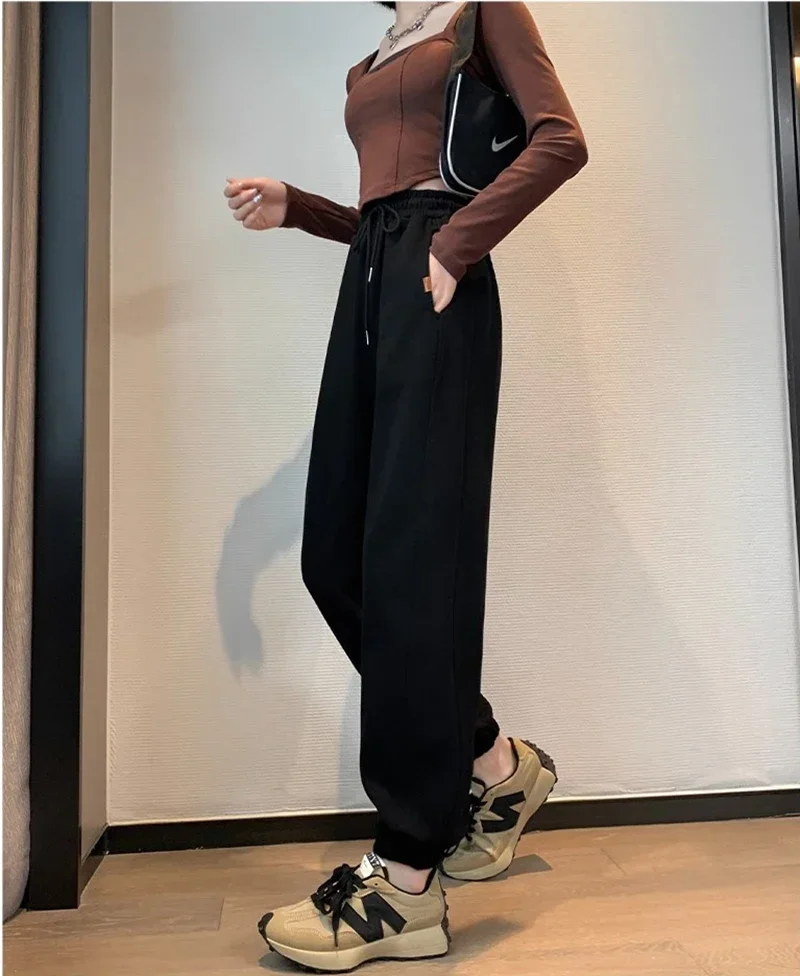 Frauen Jogging Jogging hose Mode Sport hose lässig Harajuku breite Jogger hose knöchel lang