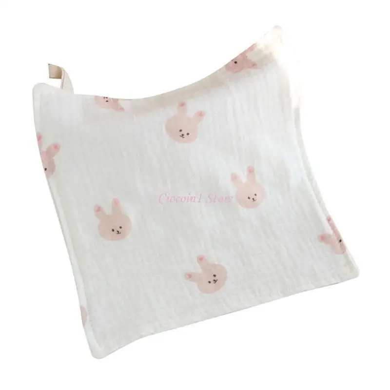 

Y1UB 30x30cm Baby Square Towel 4-Layers Infant Saliva Towel Cartoon Print Face Towel