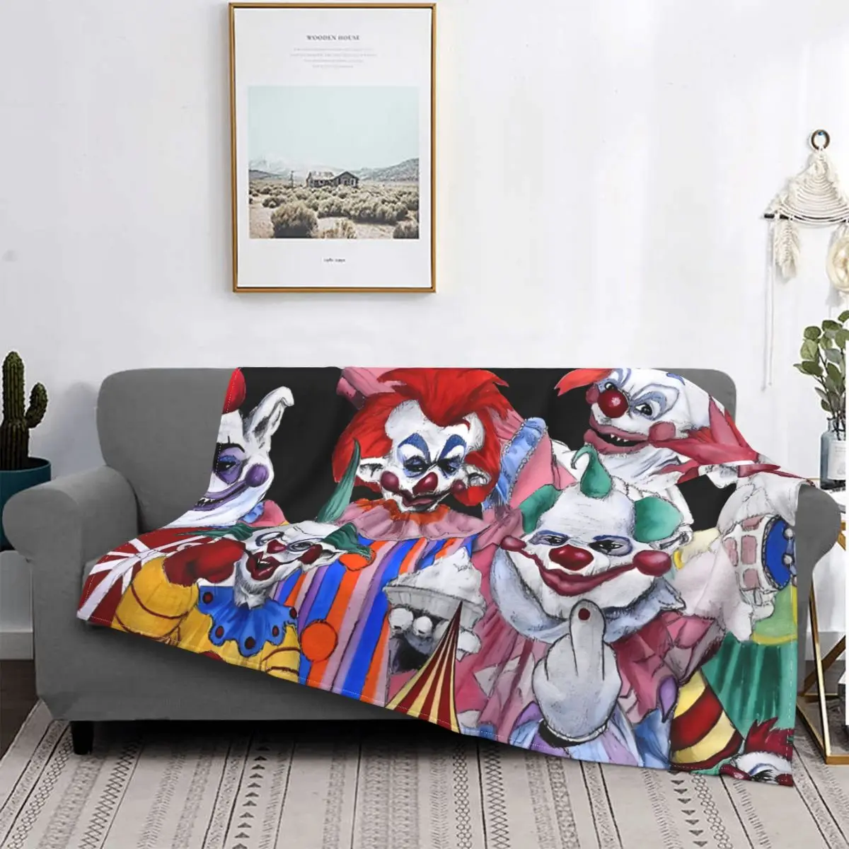 Killer Klowns From Outer Space Film Blanket Fleece All Season Unique Cute Thin Throw Blankets For home Travel Plush Thin Quilt