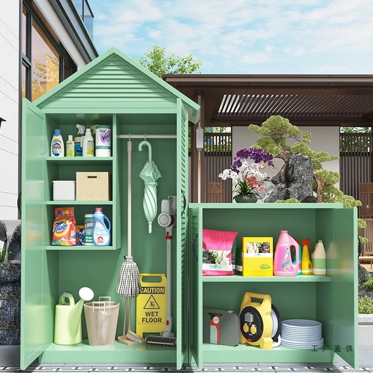 Outdoor aluminum alloy tool cabinet, villa garden, open-air courtyard, large-capacity storage, storage cabinet, waterproof and