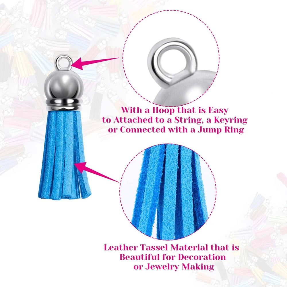 100PCS 38mm Leather Tassels 4