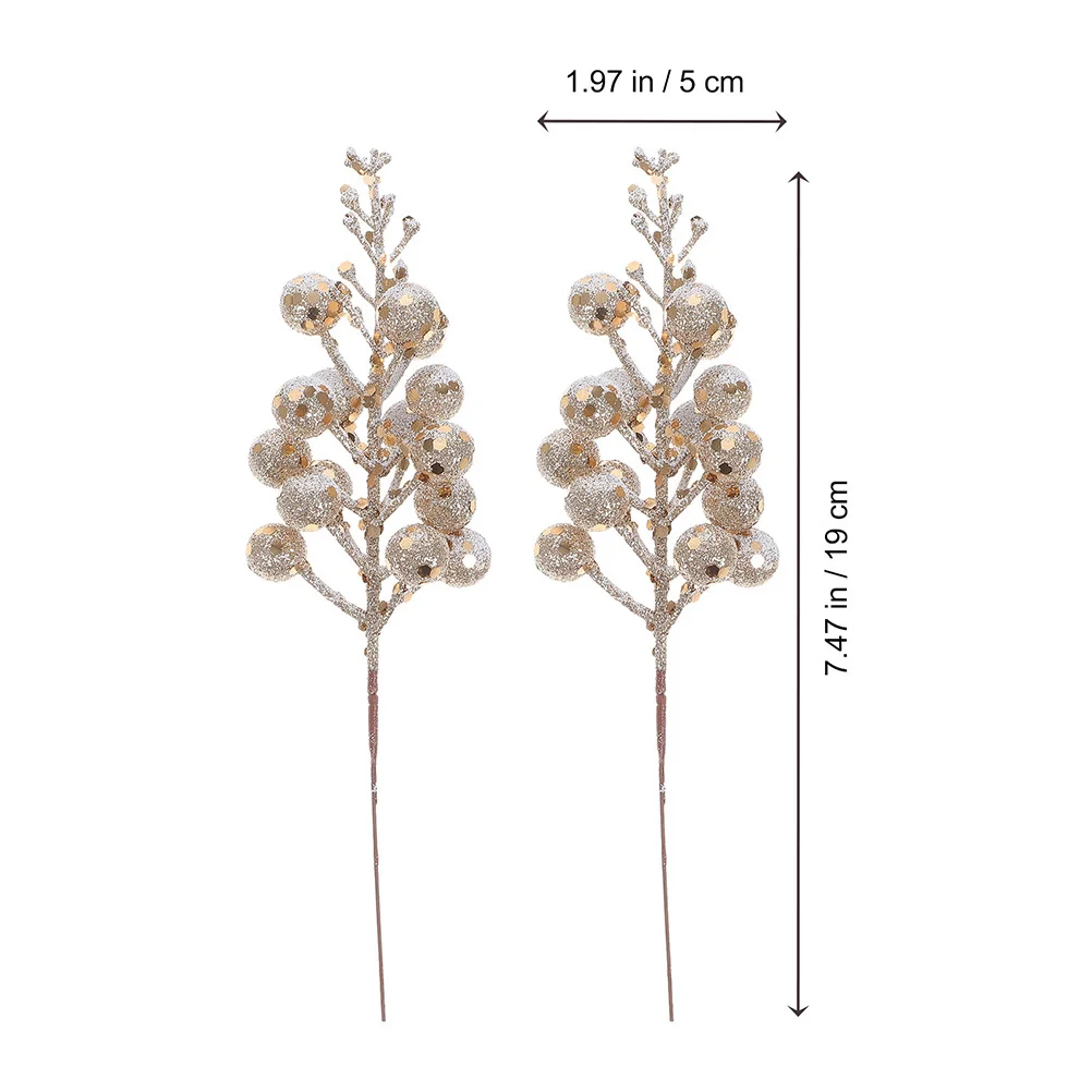 

12pcs Artificial Picks Faux Berry Stems For Christmas Tree Decorations Holiday Party Supplies Winter Home Wedding