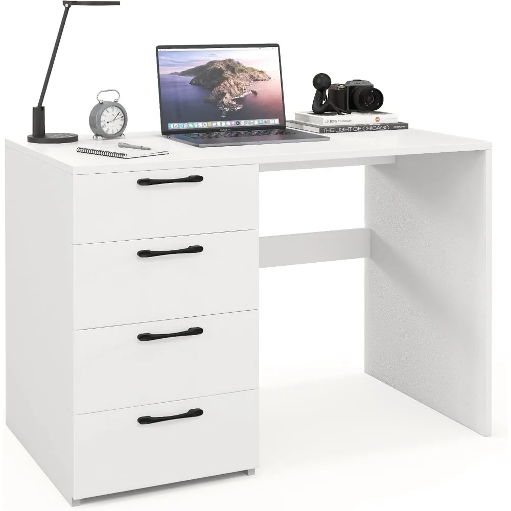 

Computer Desk with Drawers, 43.5’’ Study Table with Storage, Wood Makeup Vanity Table, Modern Writing Desk for Study, Home Offic