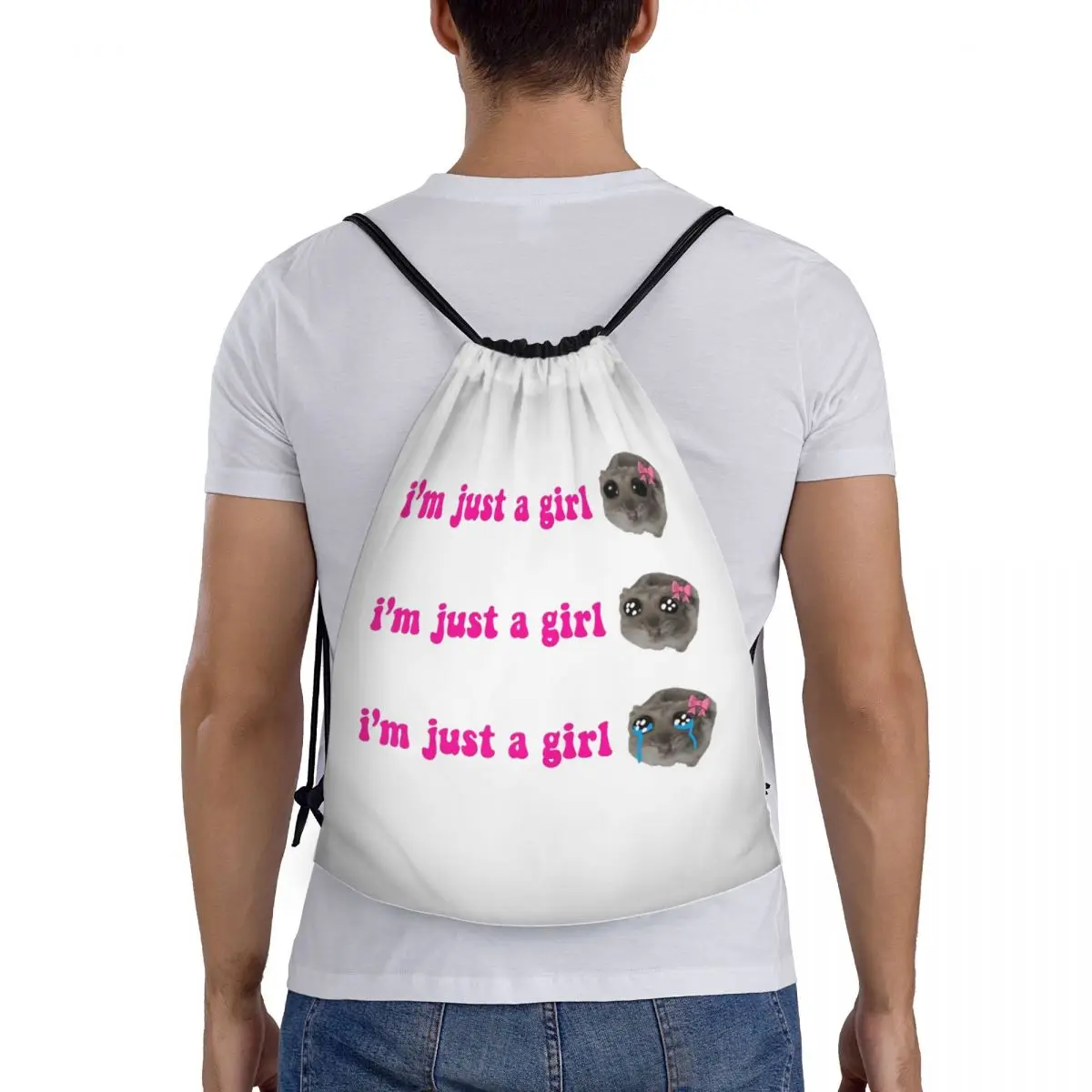 

Рюкзаки с мемами о грустных хомяках, модные сумки на шнурке, спортивные сумки, сумки для книг для мужчин и женщин, школьные сумки