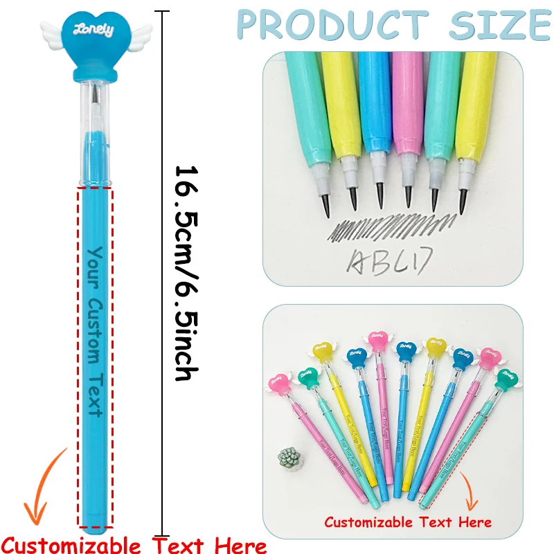 52pcs Customizable Pencils with Custom Logo Bullet Design - No Sharpening Required Ideal Student Birthday Wedding Gifts