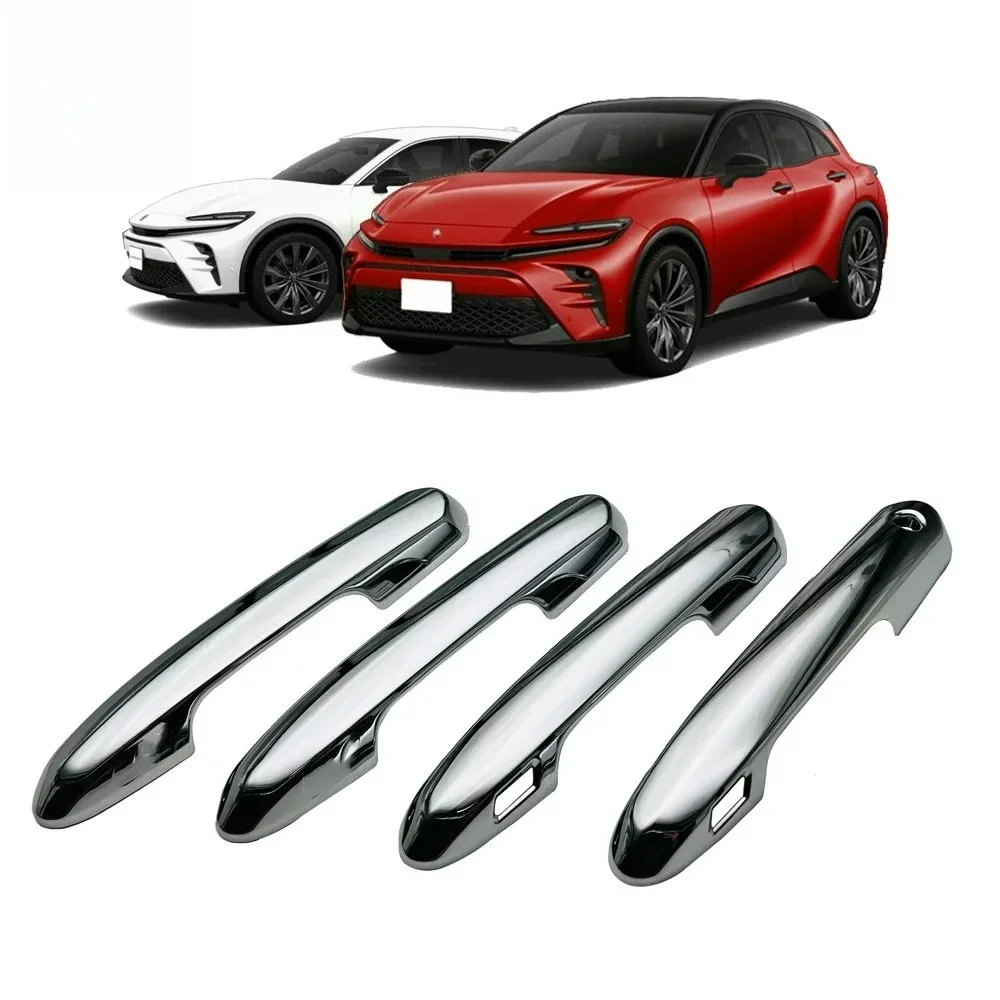 For Toyota Crown Sport Cross 2023 2024 Car Accessories ABS Chrome Door Handle Cover With Smart Key Hole Catch Cap Trim Molding