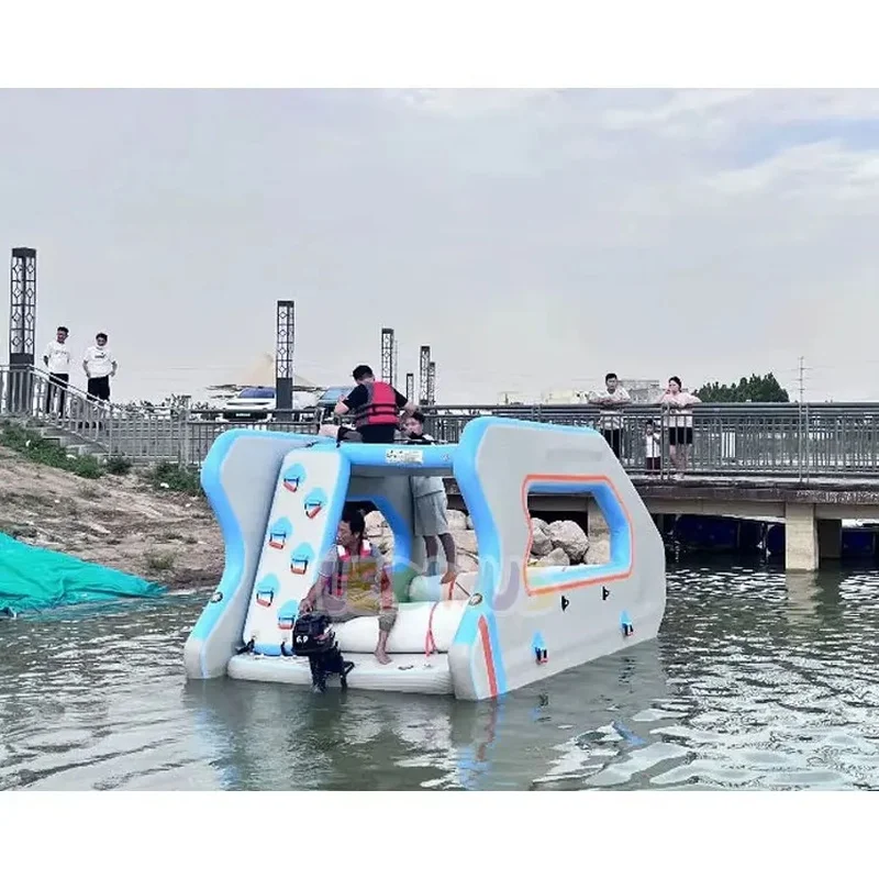 Inflatable PVC Electric Leisure Yacht Lake Outdoor Houseboat Inflatable Floating Yachts Solar Electric Motor for Sea Vacation