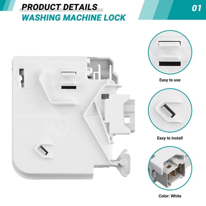 For Siemens Drum Washing Machine Door Lock Door Switch Accessories WS10M368TI/WM10S36 Replacement Parts